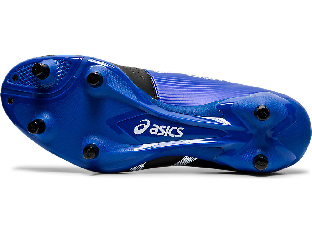 Asics Menace 3 ST Mens Football Rugby Boots Black/Blue Size US 8 New✅