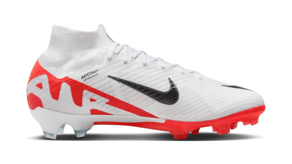 Nike Zoom Superfly 9 Elite FG White/Red Mens US 5-12 Football Soccer Boots New✅