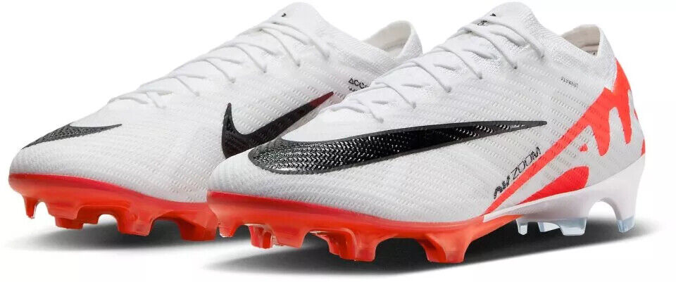 Nike Zoom Mercurial Vapor 15 Elite FG White/Red Football Boots Mens US 6.5-13 ✅