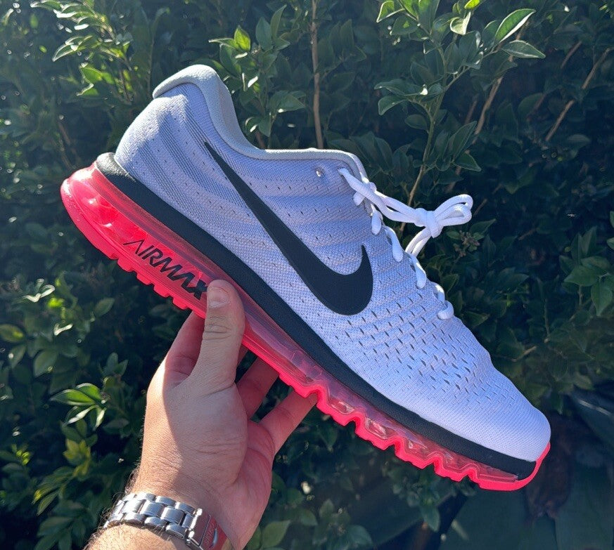 Nike Air Max 2017 Wolf Grey/Coral New Mens Sneakers Size US 8-14 Casual Shoes✅