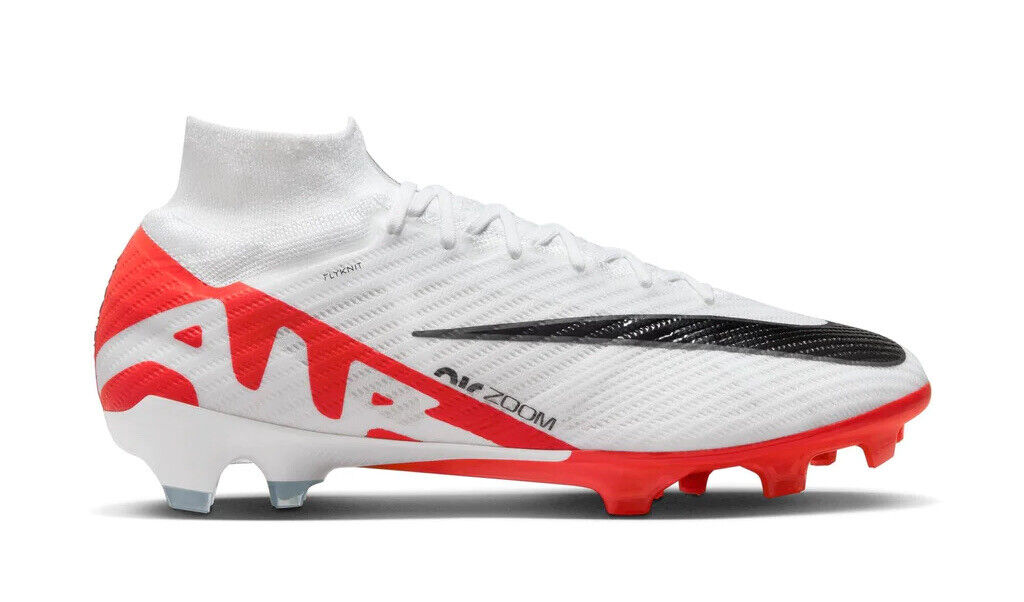 Nike Zoom Superfly 9 Elite FG White/Red Mens US 5-12 Football Soccer Boots New✅