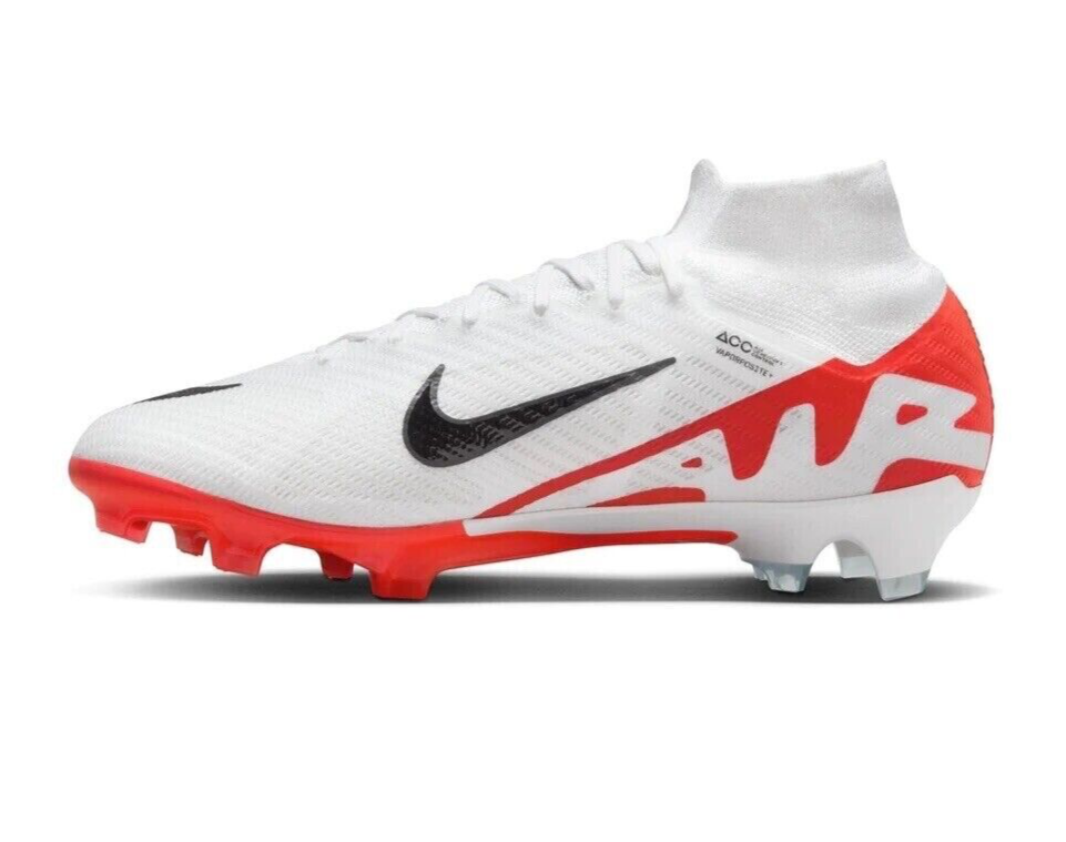 Nike Zoom Superfly 9 Elite FG White/Red Mens US 6-12 Football Soccer Boots ✅