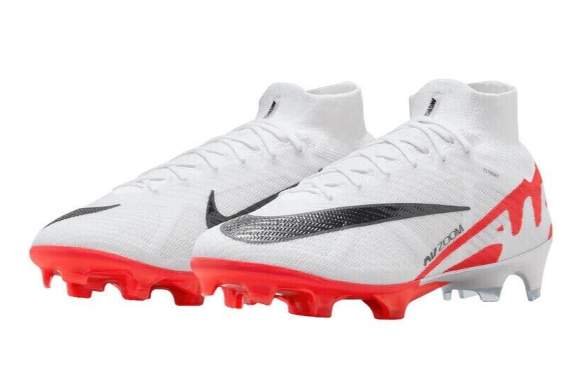 Nike Zoom Superfly 9 Elite FG White/Red Mens US 6-12 Football Soccer Boots ✅