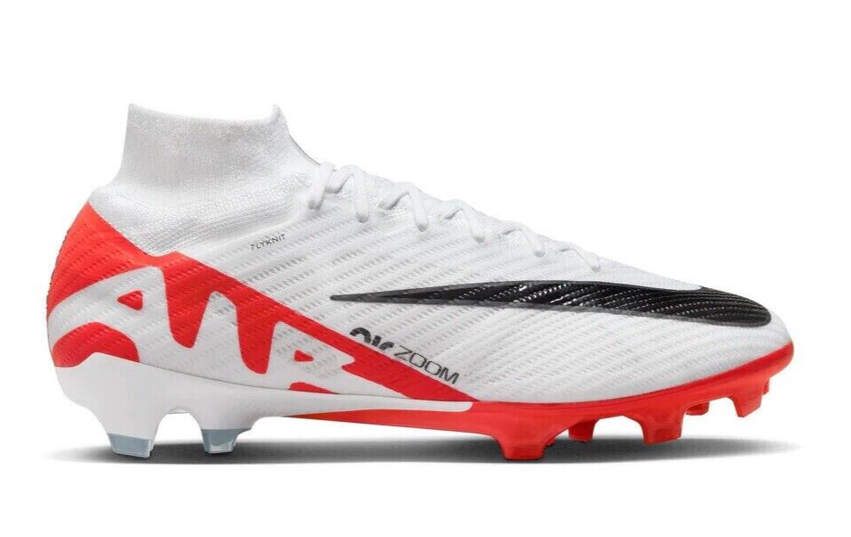 Nike Zoom Superfly 9 Elite FG White/Red Mens US 6-12 Football Soccer Boots ✅