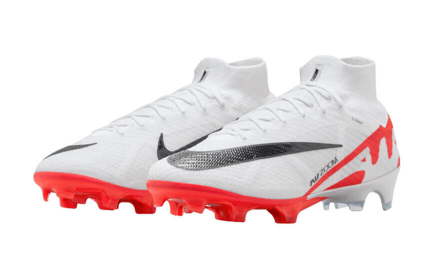 Nike Zoom Superfly 9 Elite FG White/Red Mens US 5-12 Football Soccer Boots New✅