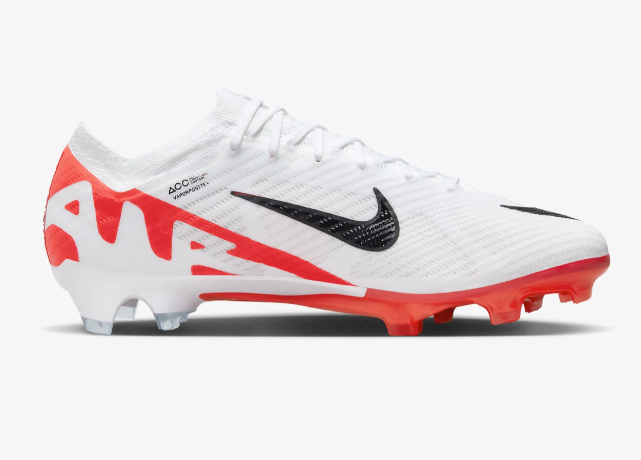 Nike Zoom Mercurial Vapor 15 Elite FG White Red Mens US 6.5 Football Boots ✅