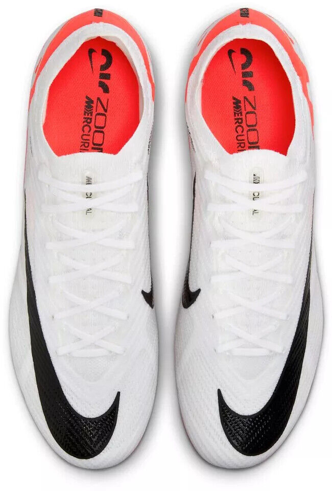 Nike Zoom Mercurial Vapor 15 Elite FG White/Red Football Boots Mens US 6.5-13 ✅