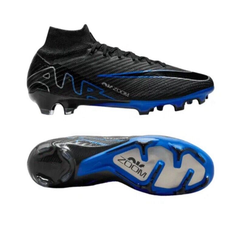 Nike Zoom Superfly 9 Elite FG Black/Blue Mens US 7-12 Football Soccer Boots New✅