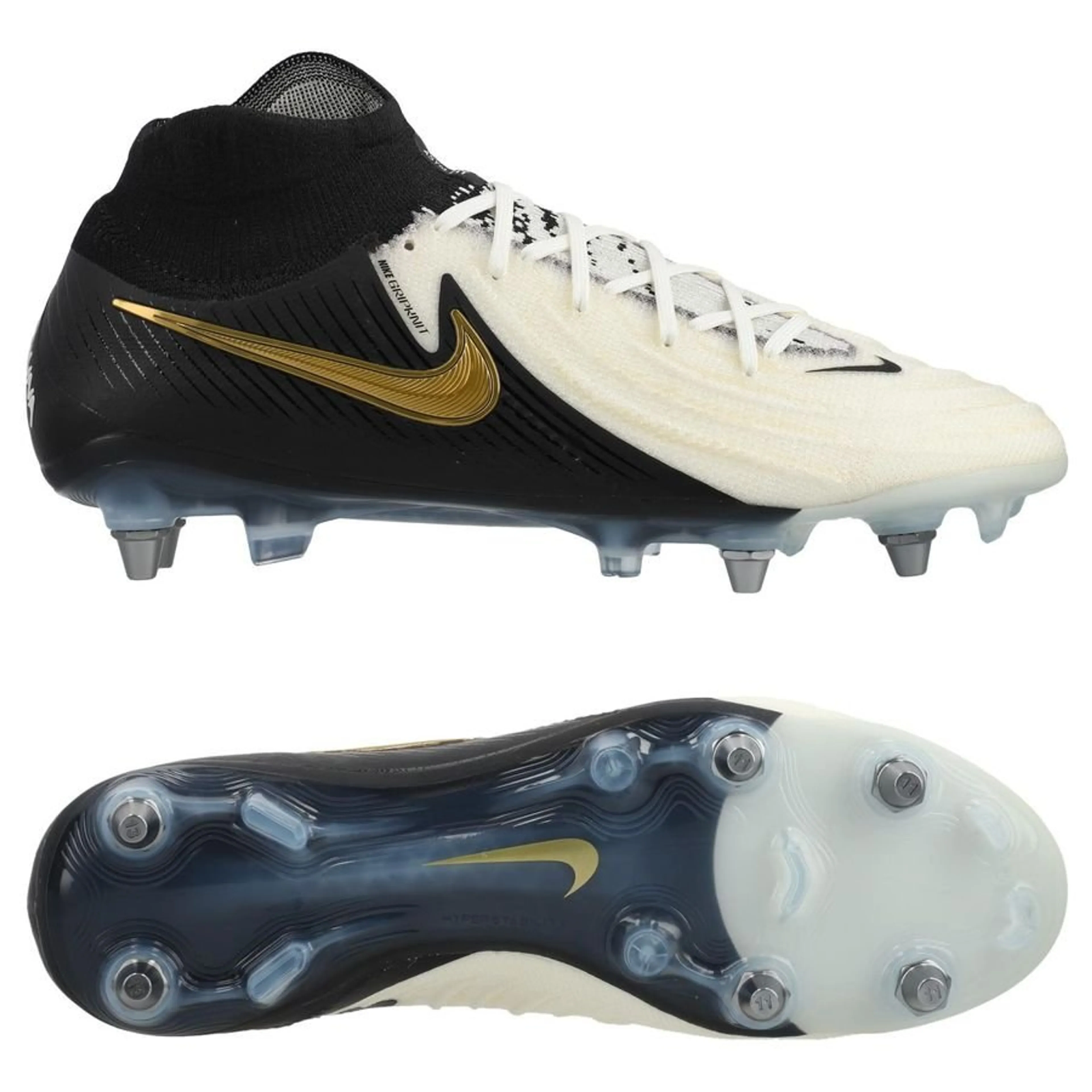 Nike Phantom Luna II Elite SG-PRO P White Black Gold Football Boots Mens US 12.5