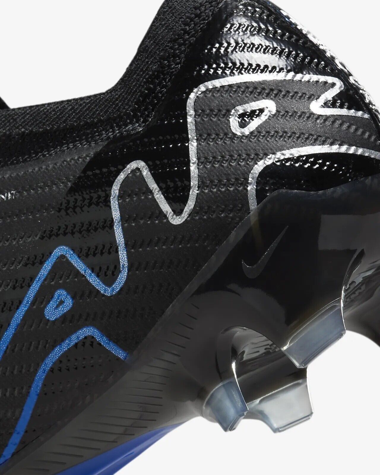Nike Zoom Mercurial Vapor 15 Elite FG Black Blue Football Boots Mens US 8.5 New✅