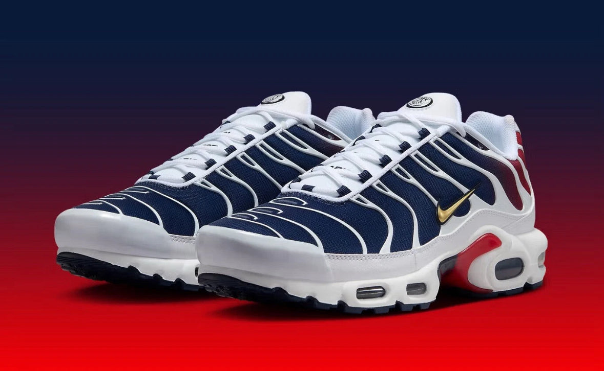 Nike Air Max Plus TN PSG White/Red/Navy Mens Size US 9.5 Sneakers Rare New✅