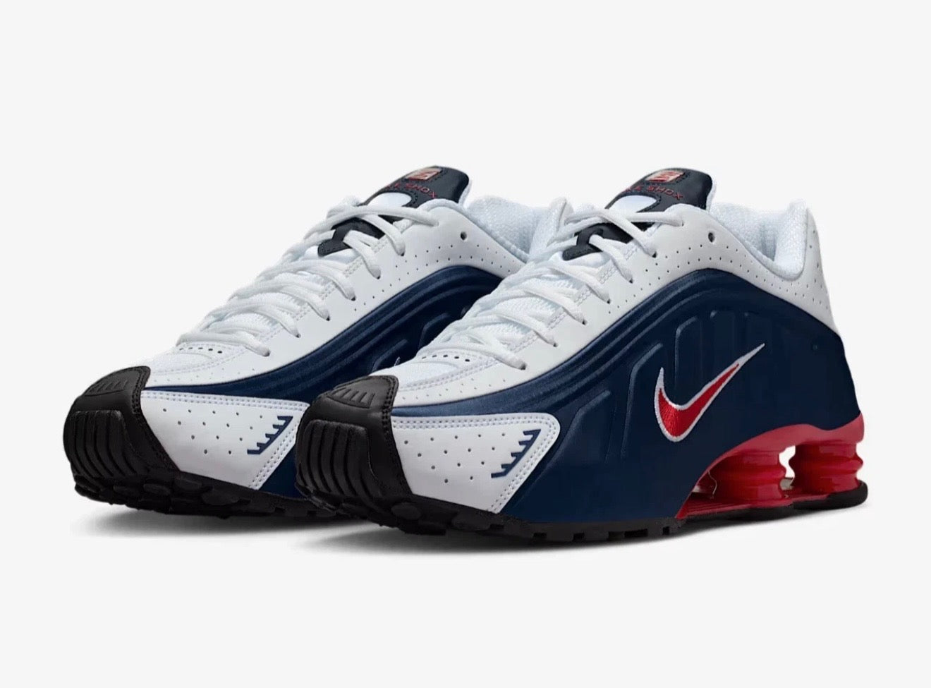 Nike Shox R4 'USA' Blue White Red Men's Size US 10.5 Casual Sneakers Rare New✅